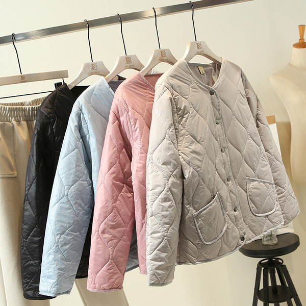 Модерно дамско зимно яке с дълъг ръкав и копчета в четири цвята 