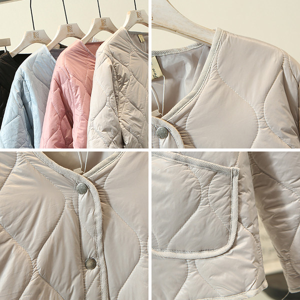 Модерно дамско зимно яке с дълъг ръкав и копчета в четири цвята 