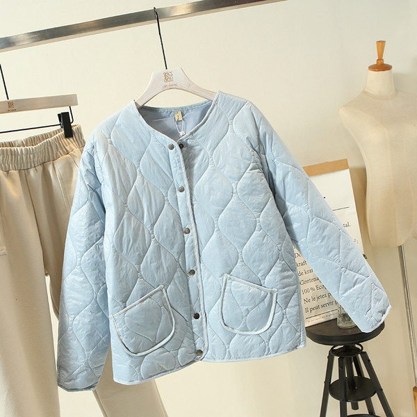 Модерно дамско зимно яке с дълъг ръкав и копчета в четири цвята 