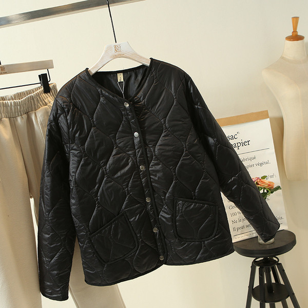 Модерно дамско зимно яке с дълъг ръкав и копчета в четири цвята 