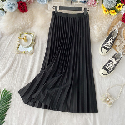 Дамска плисирана пола с ластик в няколко цвята