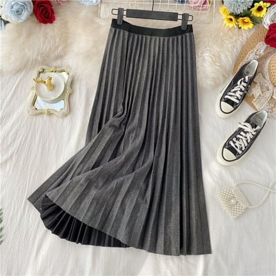 Дамска плисирана пола с ластик в няколко цвята