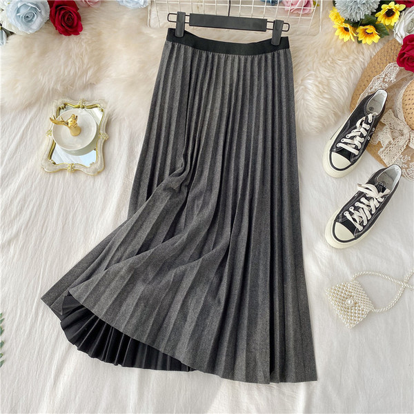 Дамска плисирана пола с ластик в няколко цвята