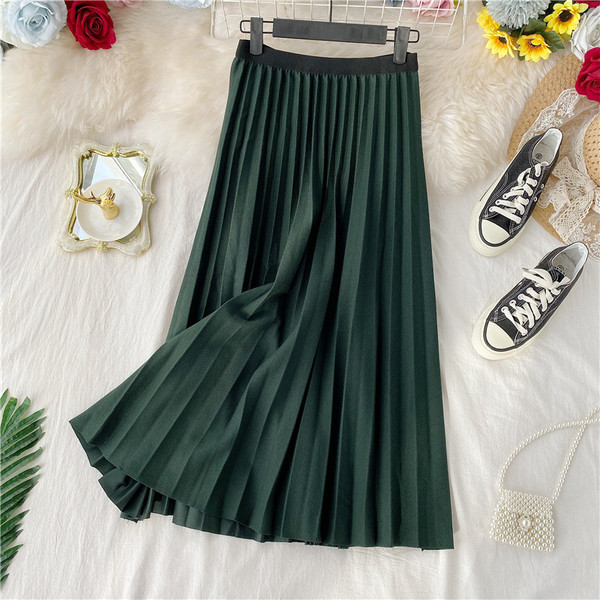 Дамска плисирана пола с ластик в няколко цвята