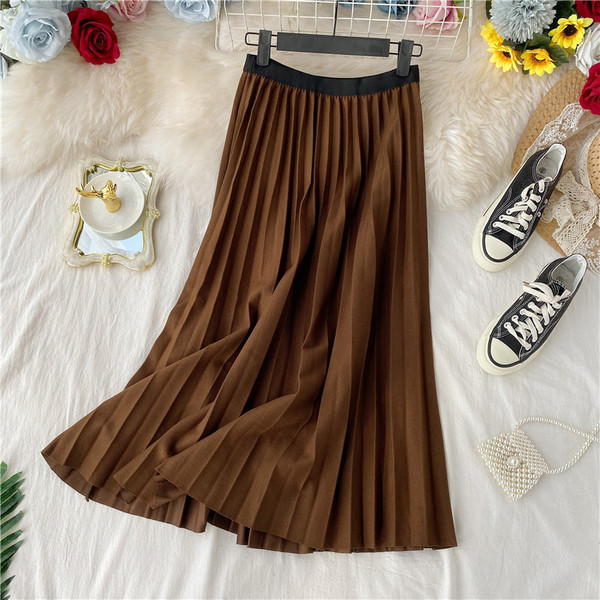 Дамска плисирана пола с ластик в няколко цвята