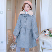 Μοντέρνα γυναικεία παλτό για έγκυες γυναίκες με κορδέλα σε γκρι χρώμα