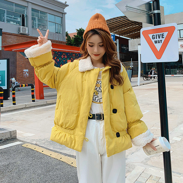 Нов модел дамско зимно яке с мека подплата в лилав,жълт и бежов цвят