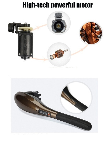 Безжичен електрически масажор 7 в 1 с шест масажни приставки 