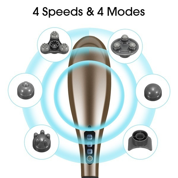 Безжичен електрически масажор 7 в 1 с шест масажни приставки 