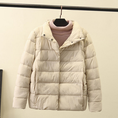 Ежедневно дамско зимно яке с висока яка и джобове в три цвята