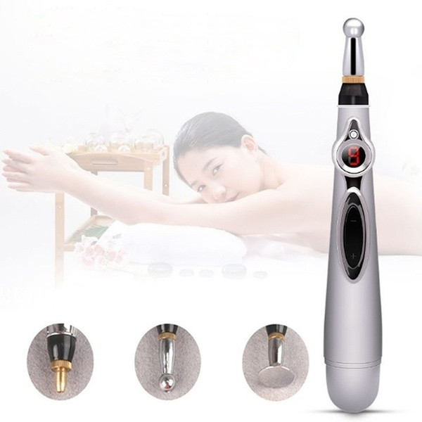 Електрическа писалка - масажор за облекчаване на болката в тялото с две приставки 