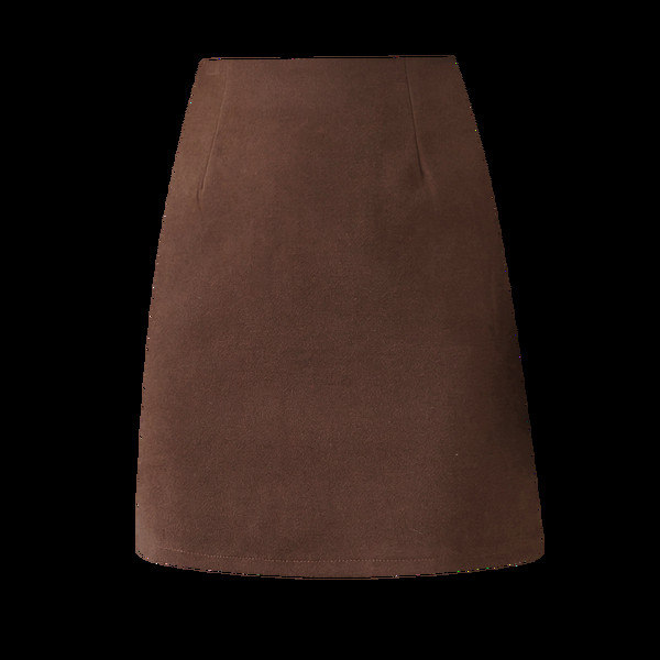 Модерна дамска пола с висока талия в черен и кафяв цвят