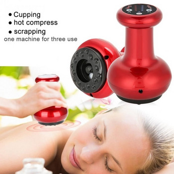 Електрически вакуумен масажор за тяло в червен и златист цвят 
