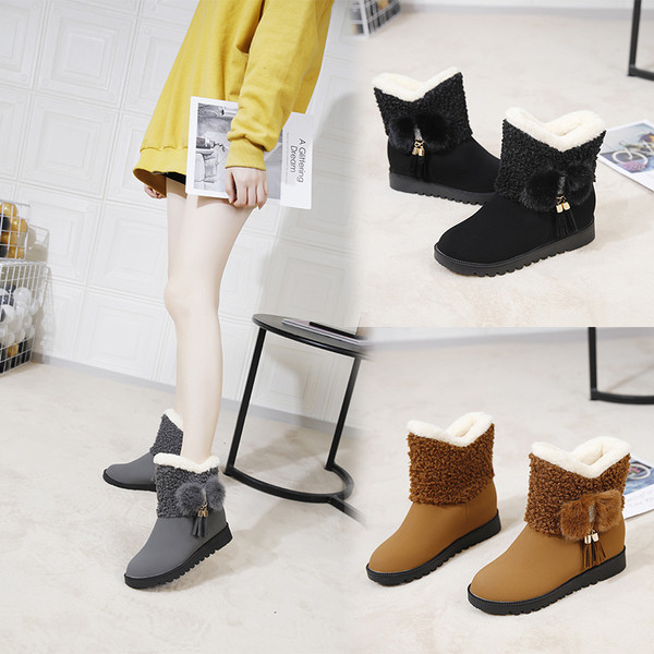 Ежедневни дамски боти с мека подплата в черен,кафяв и сив цвят 