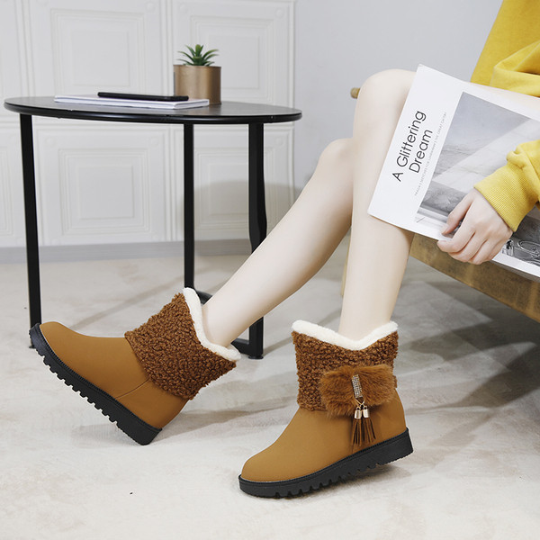 Ежедневни дамски боти с мека подплата в черен,кафяв и сив цвят 