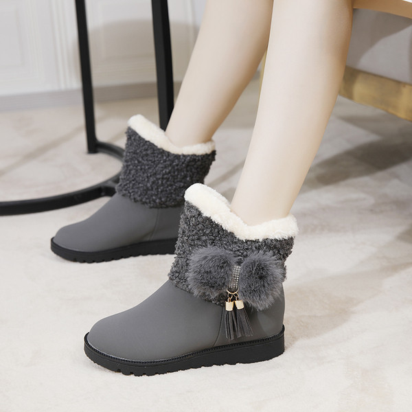 Ежедневни дамски боти с мека подплата в черен,кафяв и сив цвят 