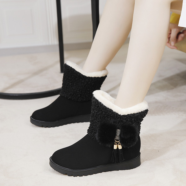 Ежедневни дамски боти с мека подплата в черен,кафяв и сив цвят 