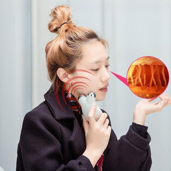 Öregedésgátló arcmasszírozó fehér és rózsaszín színben