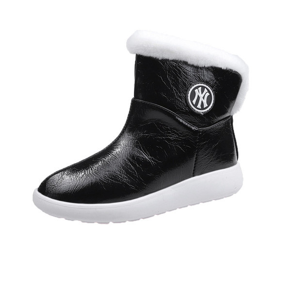 Модерни дамски боти с лъскав ефект и мека подплата в сребрист и черен цвят 