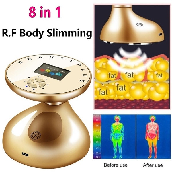 Многофункционален ултразвуков масажор за цялото тяло в златист цвят