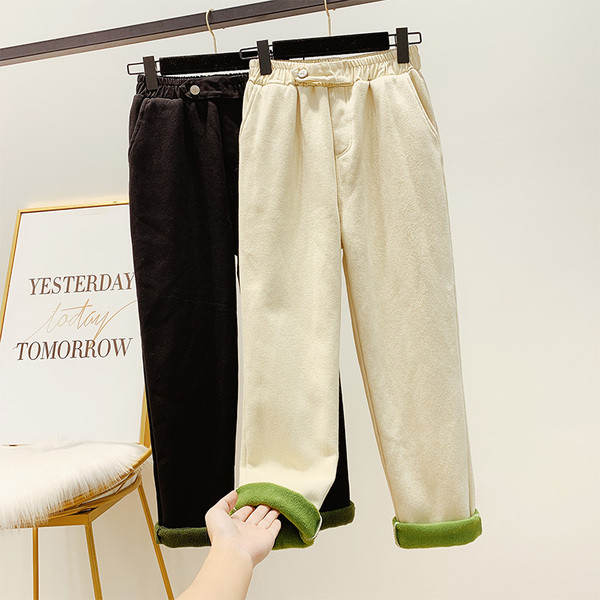 Модерни дамски панталони с мека подплата в два цвята