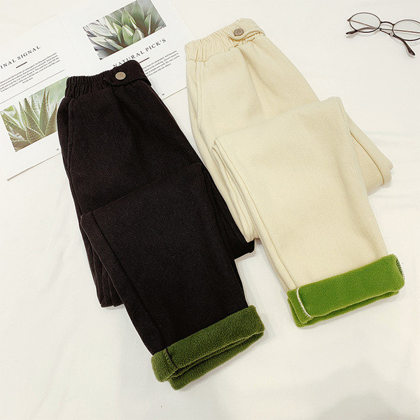 Модерни дамски панталони с мека подплата в два цвята