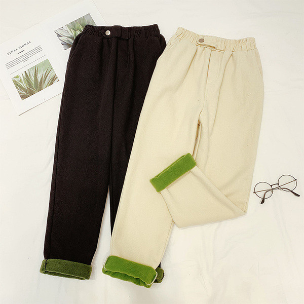 Модерни дамски панталони с мека подплата в два цвята