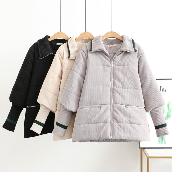 Ежедневно дамско зимно яке с висока яка и дълъг ръкав  в бежов,черен и сив цвят 