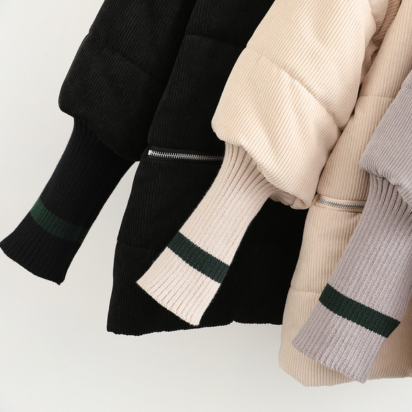 Ежедневно дамско зимно яке с висока яка и дълъг ръкав  в бежов,черен и сив цвят 