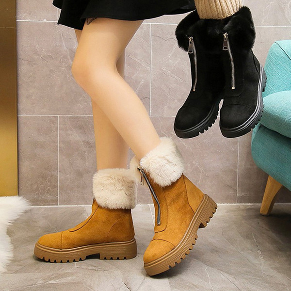Зимни дамски боти с цип и мека подплата в няколко цвята 