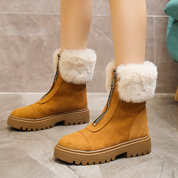 Зимни дамски боти с цип и мека подплата в няколко цвята 