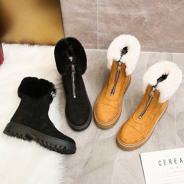 Зимни дамски боти с цип и мека подплата в няколко цвята 