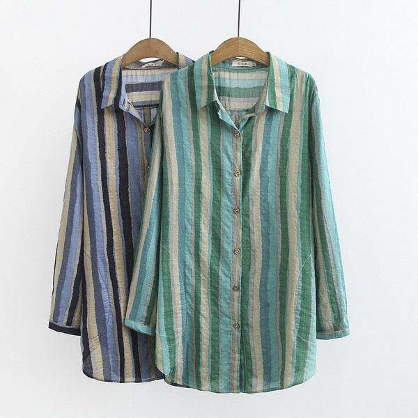 Ежедневна дамска дълга риза с класическа яка и дълъг ръкав в два цвята 