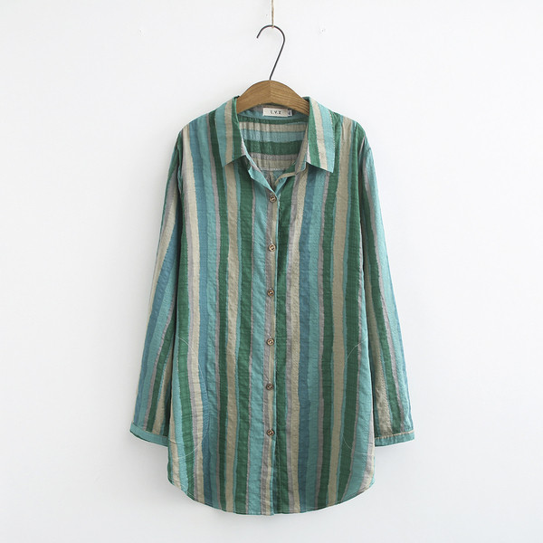 Ежедневна дамска дълга риза с класическа яка и дълъг ръкав в два цвята 