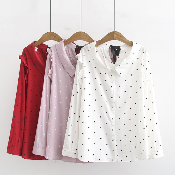 Модерна дамска риза с класическа яка и дълъг ръкав в червен,розов и бял цвят 