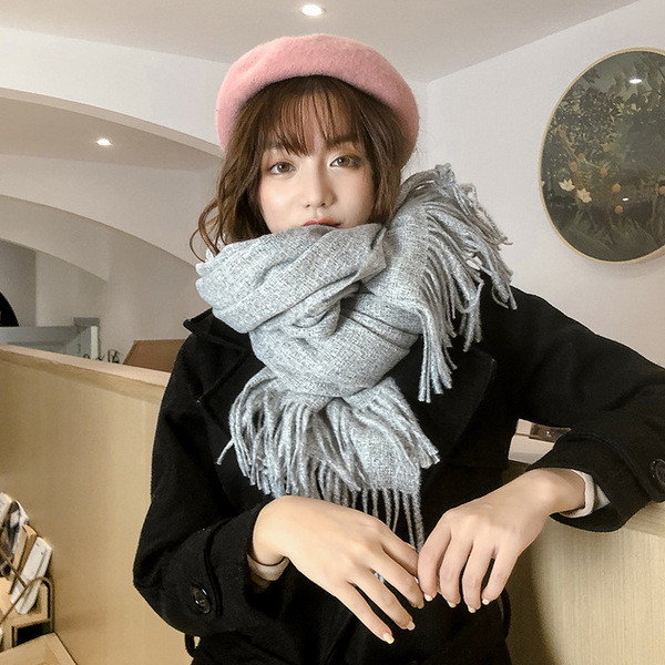 Esarfa lunga dama casual cu franjuri in mai multe culori