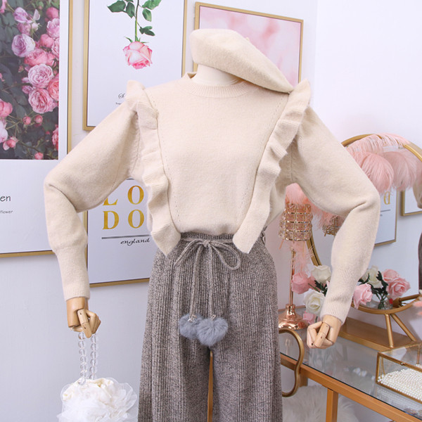 Pulover de dama modern cu decolteu rotund - mai multe culori