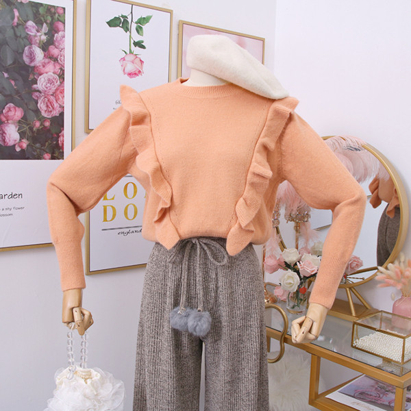 Pulover de dama modern cu decolteu rotund - mai multe culori