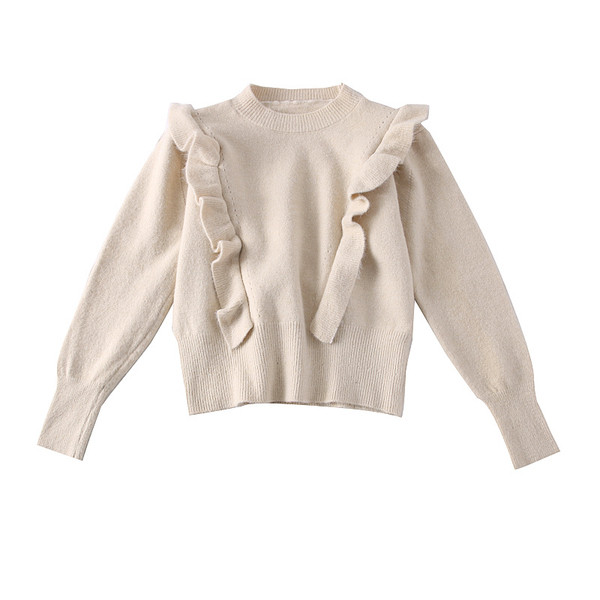 Pulover de dama modern cu decolteu rotund - mai multe culori