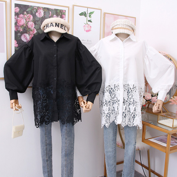 Cămașă de damă modernă cu nasturi și guler clasic - model larg