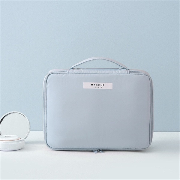 Козметичен водоустойчив несесер за гримове в син, зелен, розов и сив цвят 