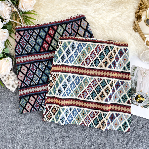 Fusta de dama colorata cu talie inalta in doua culori