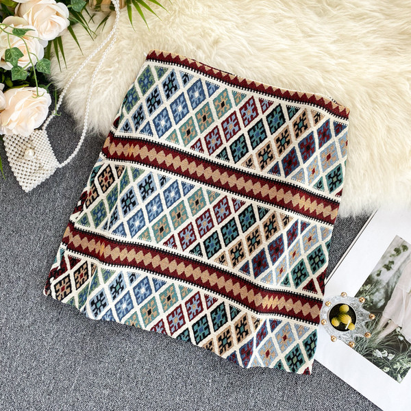 Fusta de dama colorata cu talie inalta in doua culori