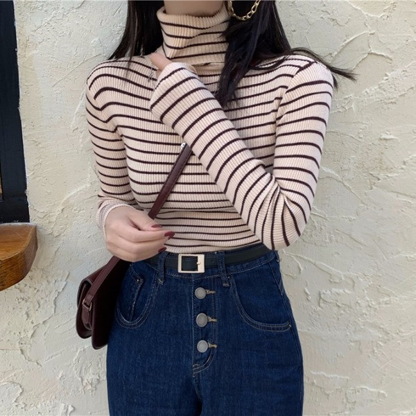 Polo de damă în dungi în patru culori