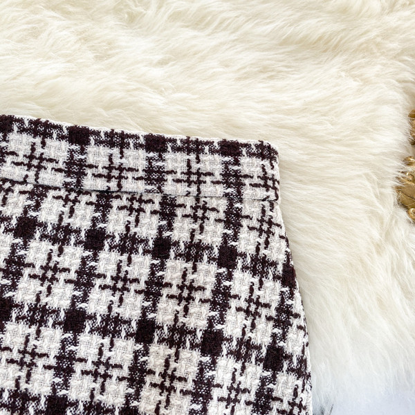 Fusta dama in carouri model drept cu talie inalta in trei culori