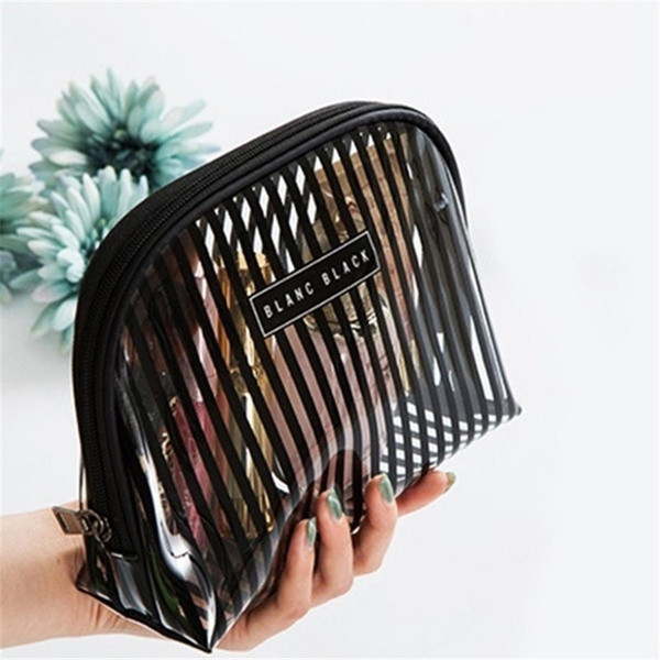 Преносим и практичен несесер за гримове в черен, розов и бял цвят 