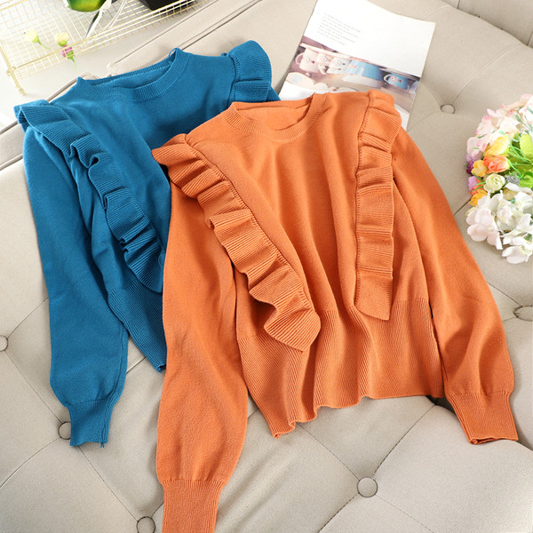 Pulover de dama cu decolteu rotund in mai multe culori