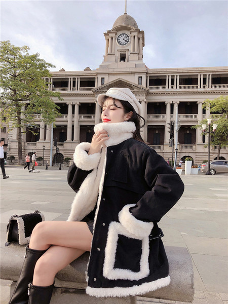 Geacă lungă de iarnă cu puf în verde și negru