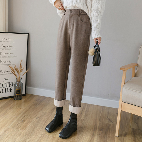 Model nou de pantaloni de dama in maro, bej si negru