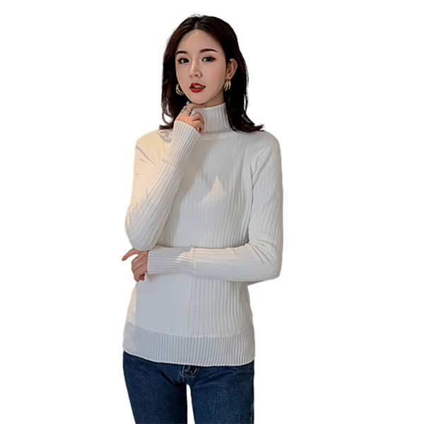 Pulover de dama model nou cu guler inalt in mai multe culori